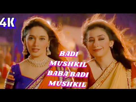 Badi Mushkil Baba Badi Mushkil 4K Video Song | Madhuri Dixit, Manisha Koirala | Alka Yagnik | Lajja