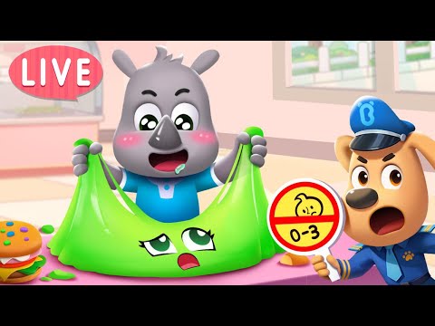 🔴LIVE | Don't Put Toys in Your Mouth | Useful Story | Safety Rules for Kids | Sheriff Labrador