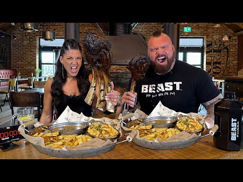 THE BEAST TOMAHAWK STEAK CHALLENGE Vs. @Eddie Hall The Beast  [Forfeit Edition] |  @Leah Shutkever