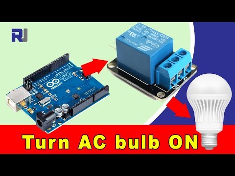 How to use 5V Relay with Arduino to turn ON and OFF AC  bulb or DC load RJT33
