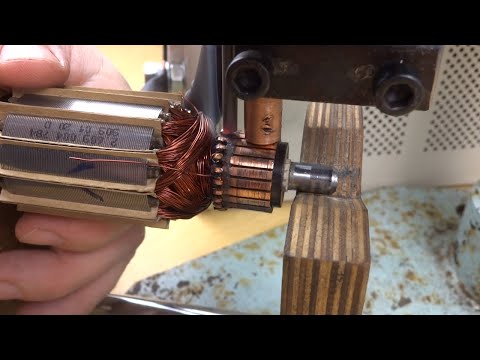 Repair of angle grinder BOSCH PWS 850-125 - rewind motor armature
