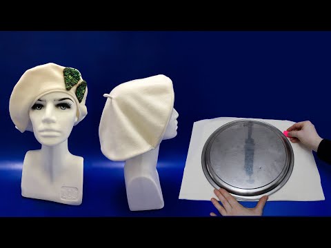 🔥🔥🔥Super Easy to sew Beret Hat with a tray (No Pattern) | DIY Beret Cap