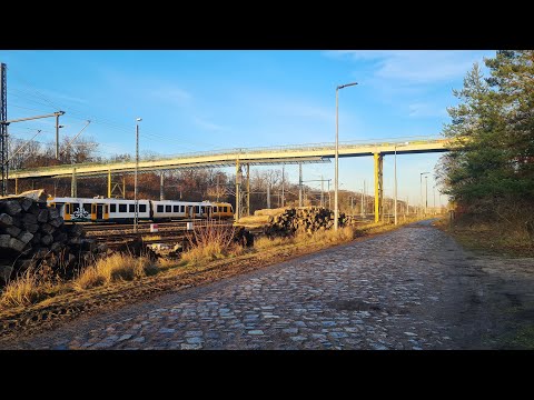 Ютербог. Пешеходный мост через ЖД. Тропинка на верх к Fuchsberge 18.12.2025