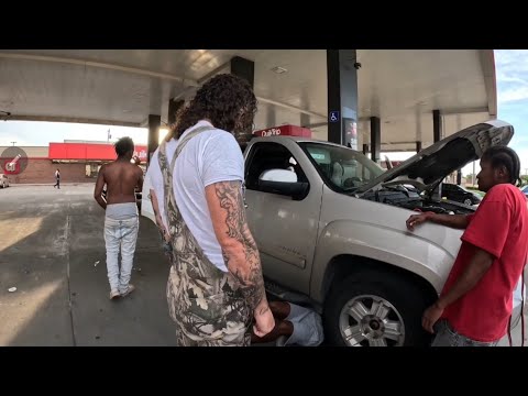 We pulled up on a family stranded at the gas pump! 😱