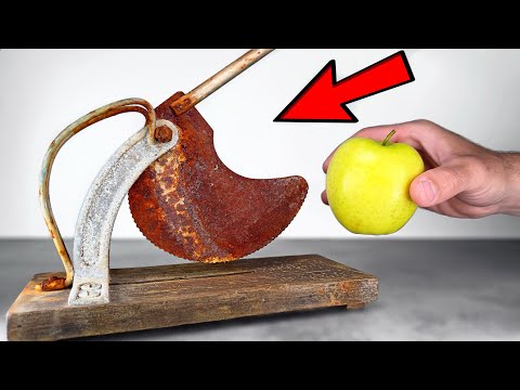 ASMR - Extremely Rusty and Destroyed Guillotine Restoration - No Talking