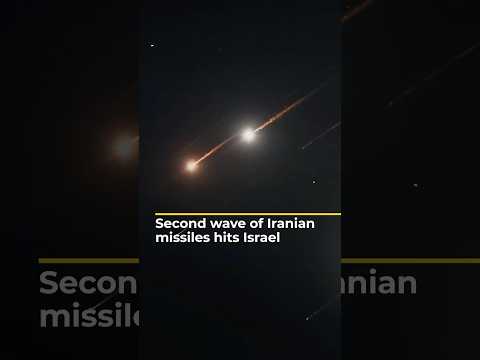 Second wave of Iranian missiles hits Israel | AJ #shorts