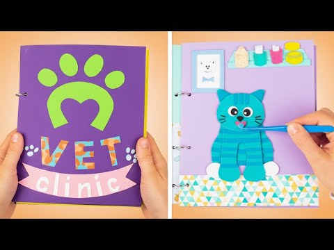 🐱🎨 DIY Cat Paper Playbook! Create 3 Interactive Kitty Paper Games! 📘