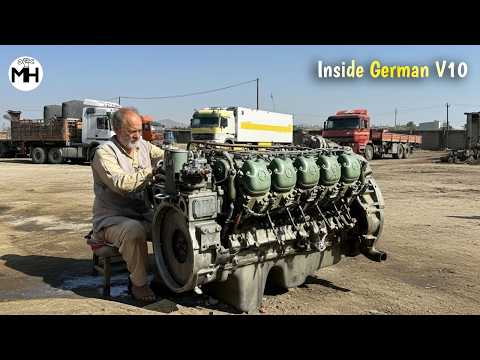 Mercedes v10 Engine Restoration in Budget || How to Rebuild Destroyed Truck Engine with Basic Tools
