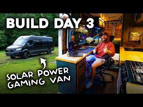 Building a GAMING CAMPER VAN 48v Solar Electrical System (Episode 3)