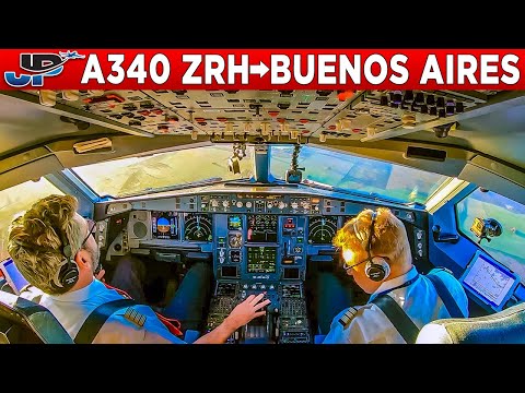 Edelweiss A340-300 Cockpit Zurich🇨🇭 to Buenos Aires🇦🇷