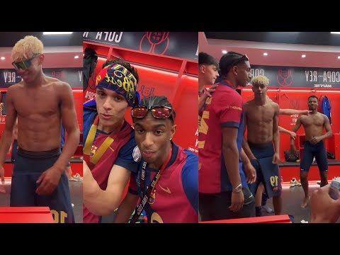 Alejandro Balde Instagram Live with teammates after winning Copa Del Rey