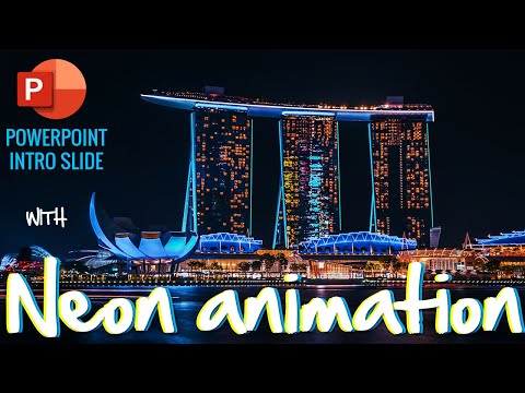 Animated PowerPoint Title Slide with Neon Effect | Free Template
