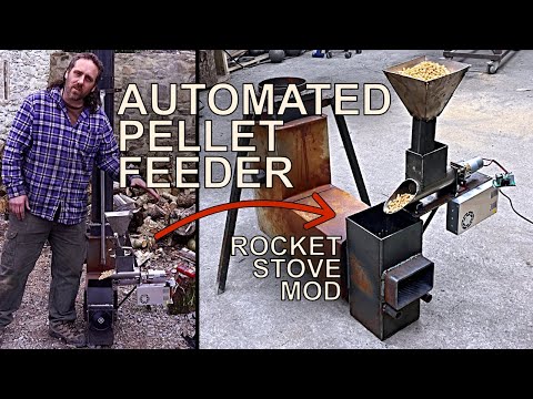 DIY Automated Auger Pellet Feed | Rocket Stove Experiment