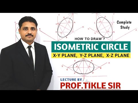 HOW TO DRAW ISOMETRIC VIEW OF CIRCLE, ISOMETRIC PROJECTION OF CIRCLE, ISOMETRIC CIRCLE