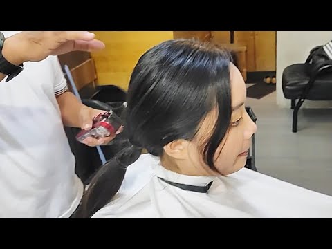 Surprise haircut for beautiful girl