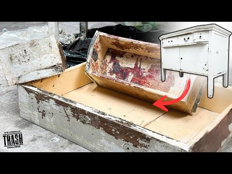 Removing TOUGH PAINT from a TRASHED Sideboard | Antique Furniture Restoration