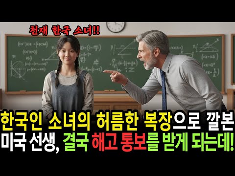 천재 한국인 소녀의 허름한 복장으로 깔본 미국 선생, 결국 해고 통보를 받게 되는데!