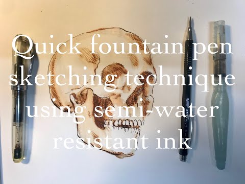 Quick sketching technique: Fountain pen and water-brush