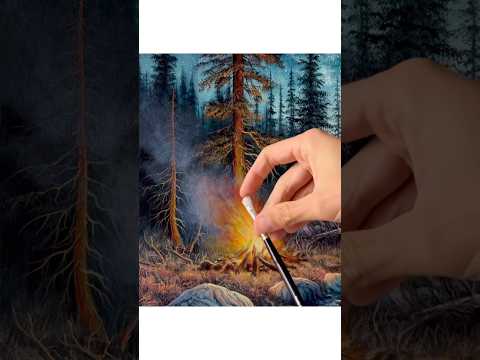 How To Paint Fire 🔥 Acrylic Painting 🎨 #acrylicpainting #arttutorial #art #artwork