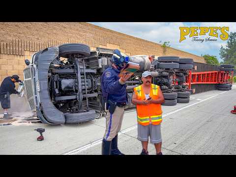 Semi Driver Gets Chewed Out After Flipping His Container