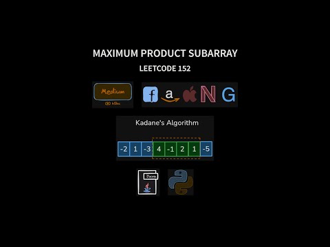 Maximum Product Subarray - Leetcode 152 | Using Kadane's Algorithm