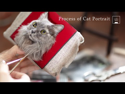A process of making a cat with wool felt