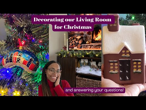 Christmas Living Room Decorate with Me | Adding a gallery wall & painting Christmas houses