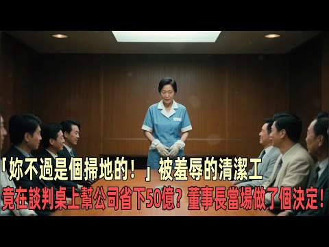 「妳不過是個掃地的！」被羞辱的清潔工，竟在談判桌上幫公司省下50億？陳董當場宣布：明天起，她是我的特助！#情感 #親情 #情感故事 #感動 #感人