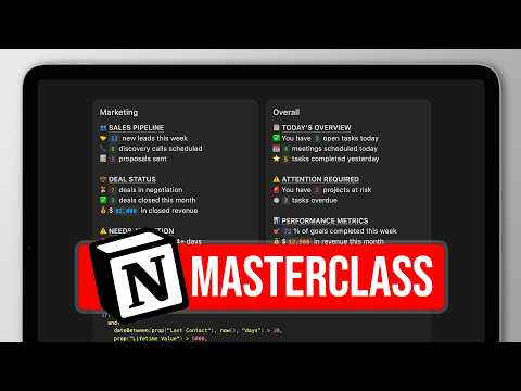 Notion Masterclass: Formulas & Automations (Complete Guide 2025)