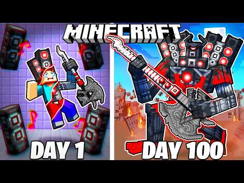 I Survived 100 Days as GUITAR SPEAKERMAN in Minecraft!