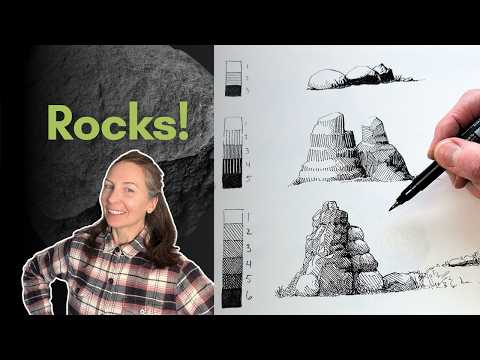 How to Render Rocks with Pen and Ink | Style Tutorial