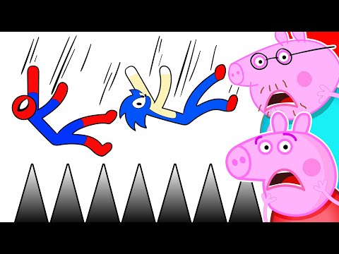 Sonic VS Spiderman 9,288,278% IMPOSSIBLE Obstacle Course