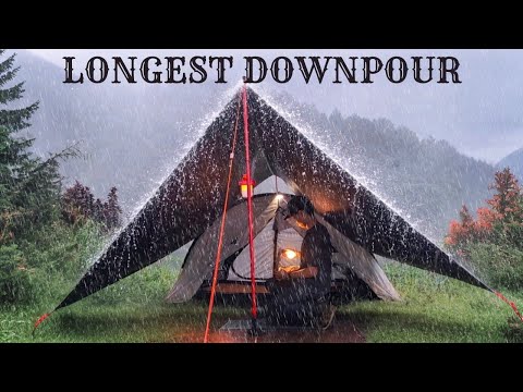 REALLY SUPER DOWNPOUR‼️SOLO CAMPING IN VERRY HEAVY RAIN