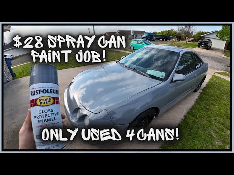 $28 CHEAPEST RATTLE CAN PAINT JOB! IT ONLY TOOK 4 CANS!!