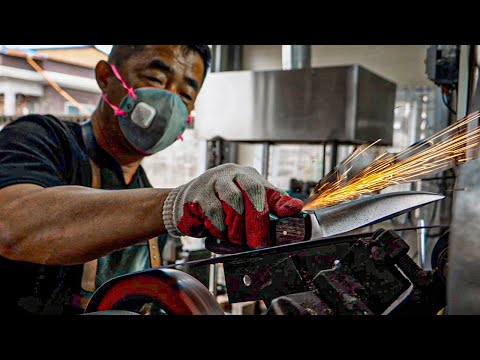 Amazing knife master turns an old rusty spike into a sharp knife