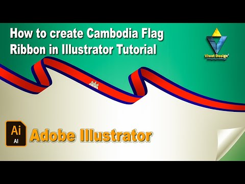 How to create Cambodia Flag Ribbon in Adobe illustrator | Tutorials