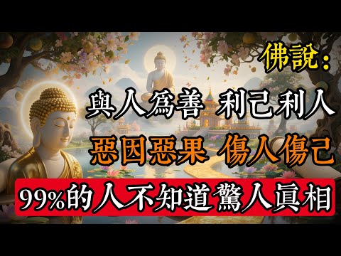 佛說：與人為善，利己利人，惡因惡果，傷人傷己，99%的人不知道驚人真相#佛學 #禪宗 #佛教哲學 #佛教經典