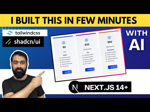 Build Next js 14 Apps with this AI Tool in Minutes - v0.dev - Tailwind css   Shadcn UI