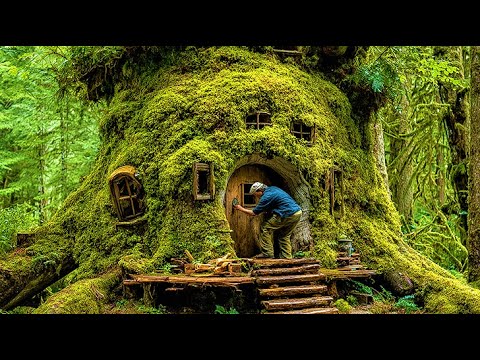 I Found a GIANT HOLLOW TREE and Built a Secret Home Inside