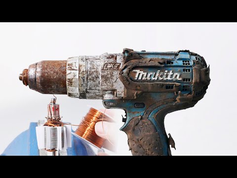 Revive the Makita 454 electric drill, rewind the motor and repair multiple faults