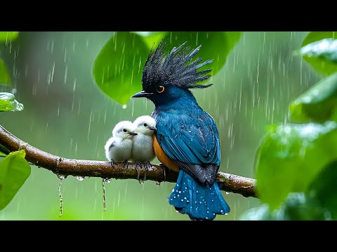 Listen for 1 HOUR ~ Bird Songs with Gentle Rain 🍃 100% Anti-Stress Therapy for Mind, Body & Soul