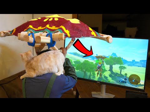 I made a Wooden Zelda Paraglider with Switch! Unlocking New Way to Play Zelda! | CarpenterCat