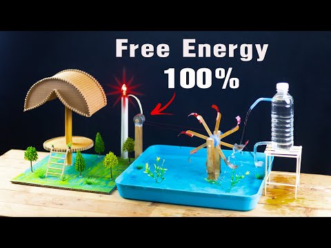 How to Make a Free Energy Water wheel Very Easy at Home - Science Project Without Electricity