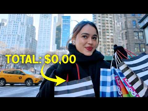 passei o dia inteiro pegando coisas GRÁTIS em nova york | VLOGMAS 9