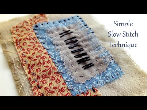 How I Slow Stitch Using Randomly Selected Fabric Scraps And Threads - Intuitive Hand Stitching