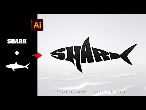 Warp Text Into the Custom Shape in Adobe Illustrator | Shark Typography Design | Adobe Illustrator