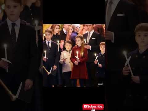 George,Charlotte,and Louis carry candles,symbolizing a legacy and a future that keeps shining bright