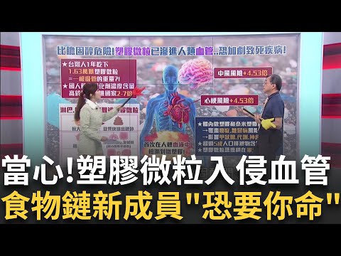比膽固醇危險?人類血液驚現塑膠微粒..加劇疾病奪命 1年吃1.6萬顆 台灣成吃"塑"大國?體內"塑量"高出7倍 │主播 黃倩萍│【醫點不誇張】20250420│三立iNEWS