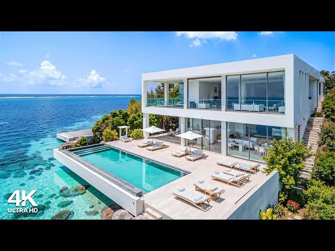 Morning Seaside Villa Ambience with Positive Bossa Nova Jazz & Soft Waves Sound for Good Mood, Relax