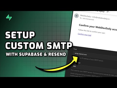 Configure Custom SMTP For Supabase Auth With Resend